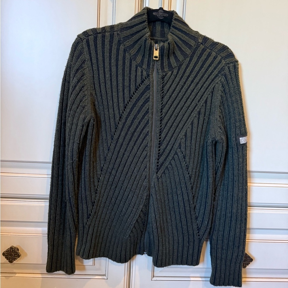Diesel Wool-Cotton Blend‎ Zip Up Sweater